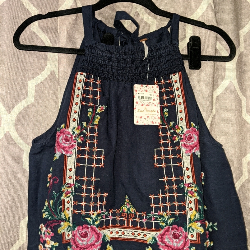 Free People Honey Pie embroidered Tank